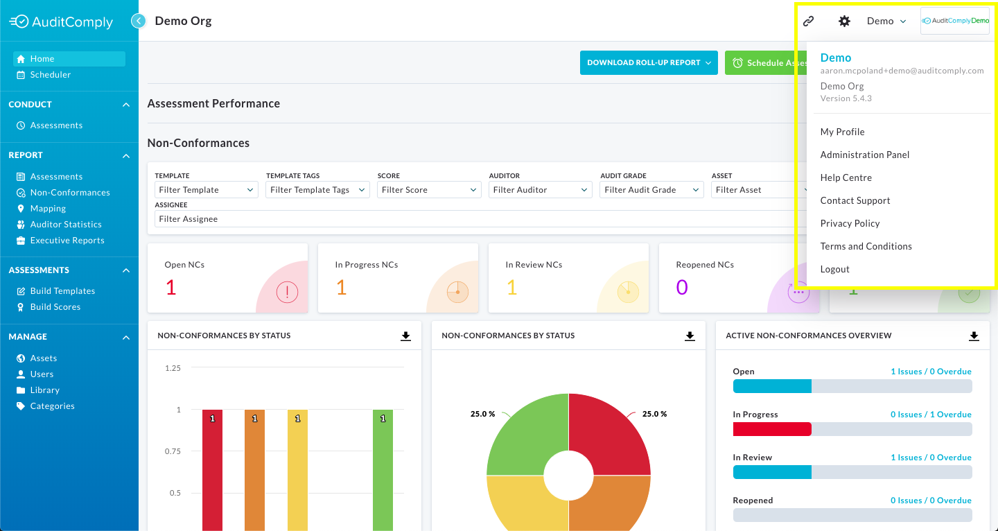 Navigation Update – AuditComply Help Center